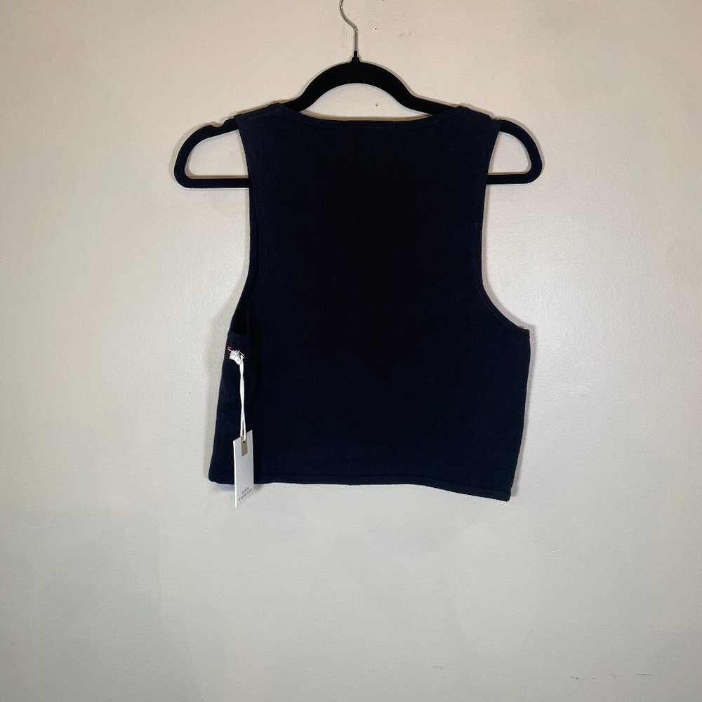 NWT Good American Cut In Cropped Knit Sweater in Black - Picture 5 of 8